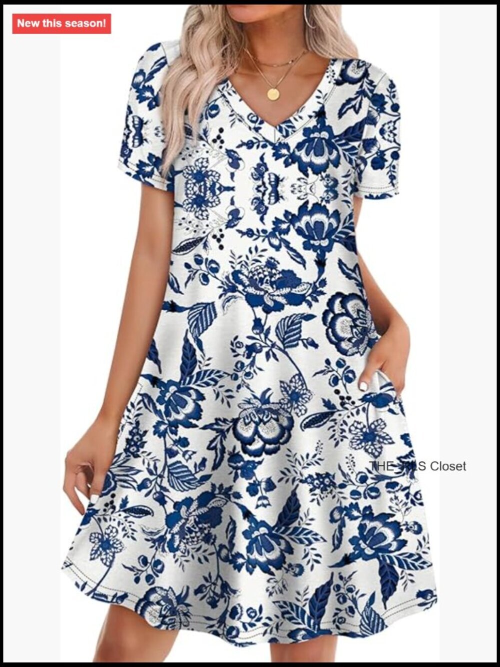 Boho Summer Dresses for Women Casual Loose T Shirt Dress with Pockets Beach